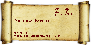 Porjesz Kevin névjegykártya